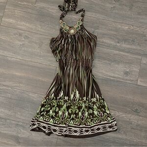 Soulmates Halter Neck Dress with Beaded Neckline